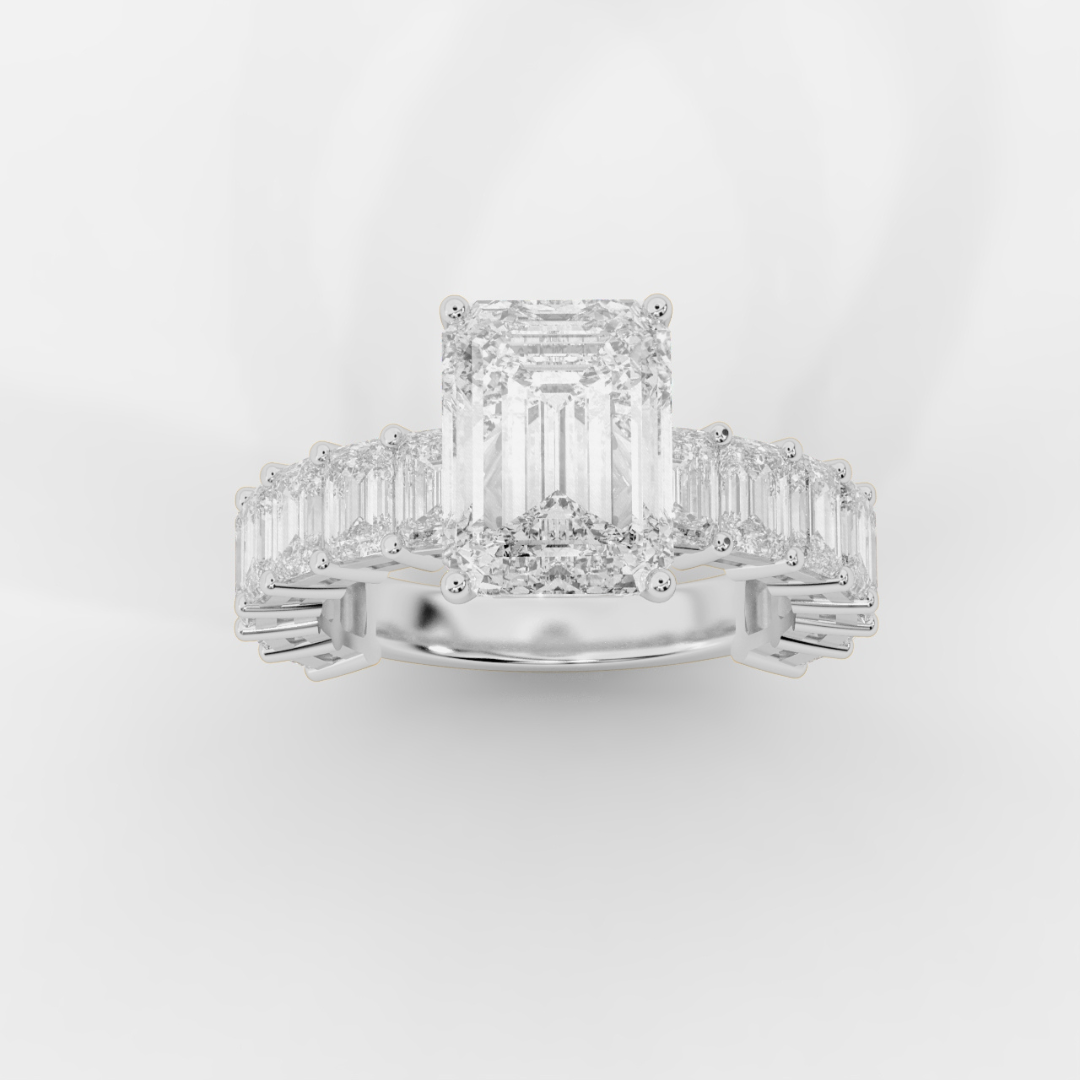 Emerald Cut with Emerald Eternity Ring