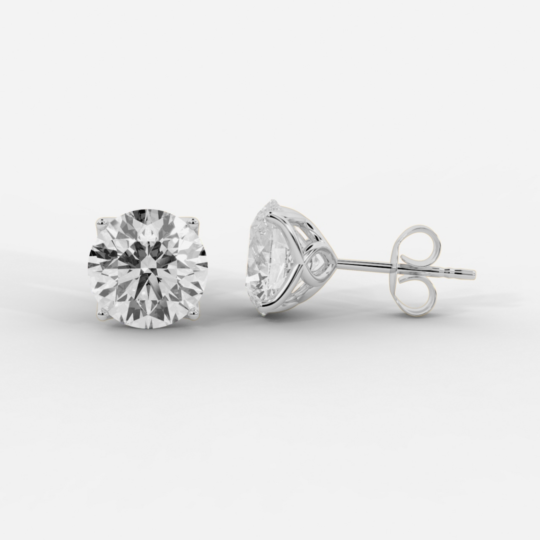 Round Cut Tulip Basket Studs