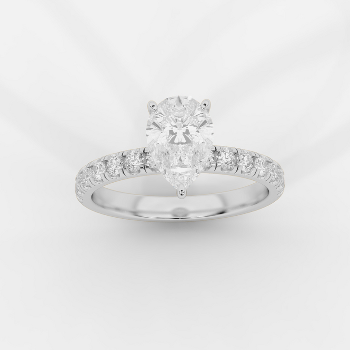 Pear with Pave Ring