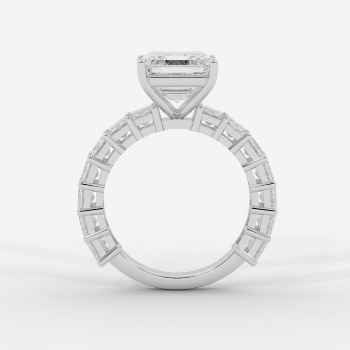 Asscher Cut with Emerald Eternity Ring