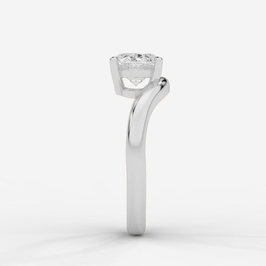 Solitaire Floating Silhouette Oval Ring