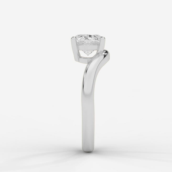 Solitaire Floating Silhouette Oval Ring