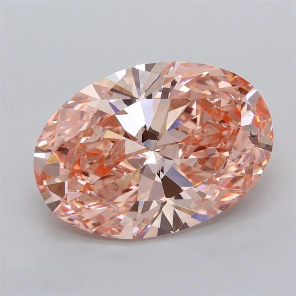 3.01ct Oval Lab Grown Diamond (Colour Fancy Vivid Pink, Clarity VVS1, IGI Certified)
