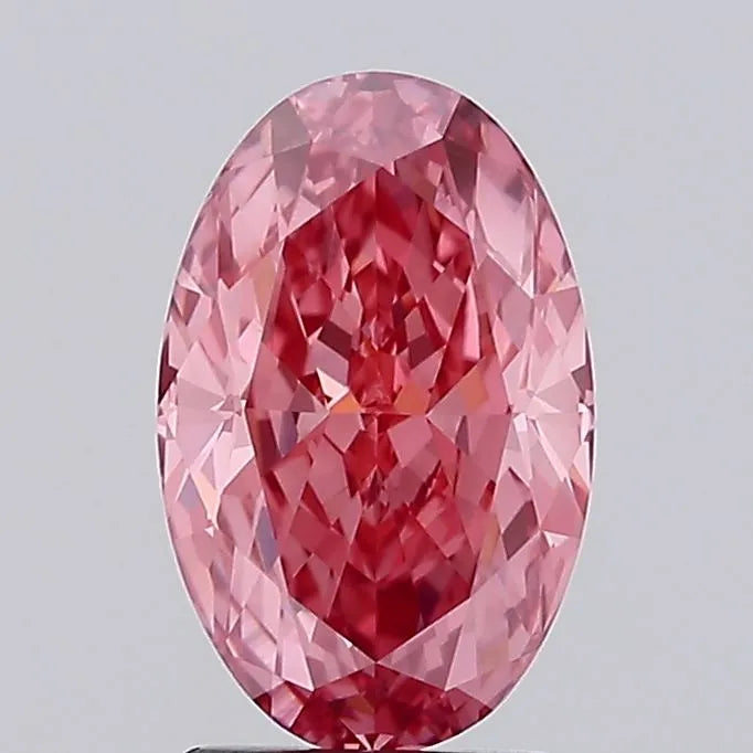 3.01ct Oval Lab Grown Diamond (Colour Fancy Vivid Pink, Clarity VVS2, IGI Certified)