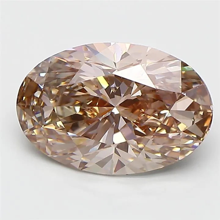 3.02ct Oval Lab Grown Diamond (Colour Fancy Vivid Brown, Clarity VVS2, IGI Certified)