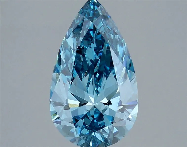 3.04ct Pear Lab Grown Diamond (Colour Fancy Vivid Blue, Clarity VS1, IGI Certified)