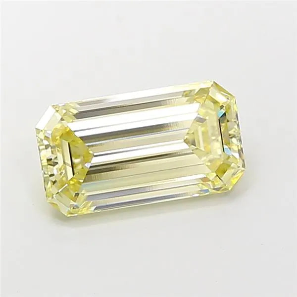 3.07ct Emerald Lab Grown Diamond (Colour Fancy Light Yellow, Clarity VS1, IGI Certified)