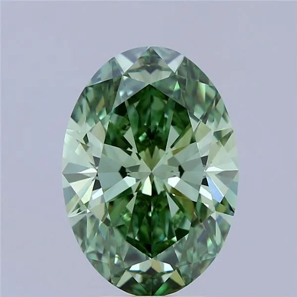 3.30ct Oval Lab Grown Diamond (Colour Fancy Vivid Green, Clarity VVS1, IGI Certified)