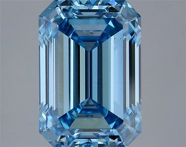 3.55ct Emerald Lab Grown Diamond (Colour Fancy Vivid Blue, Clarity VS1, IGI Certified)