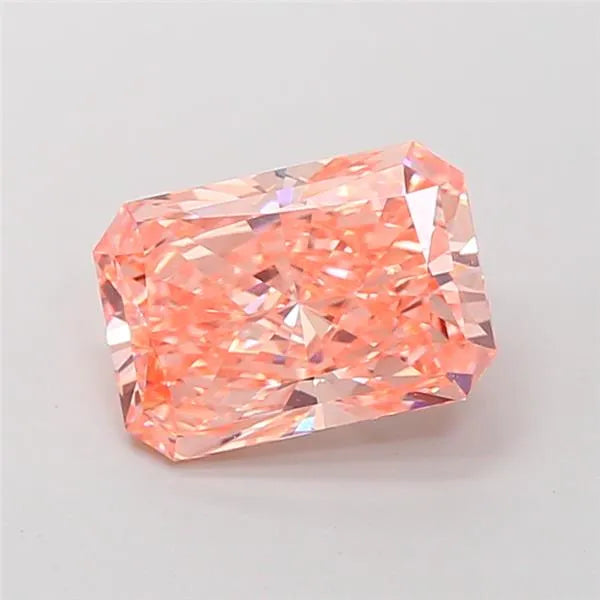 3.57ct Radiant Lab Grown Diamond (Colour Fancy Vivid Orangey Pink, Clarity VVS2, IGI Certified)