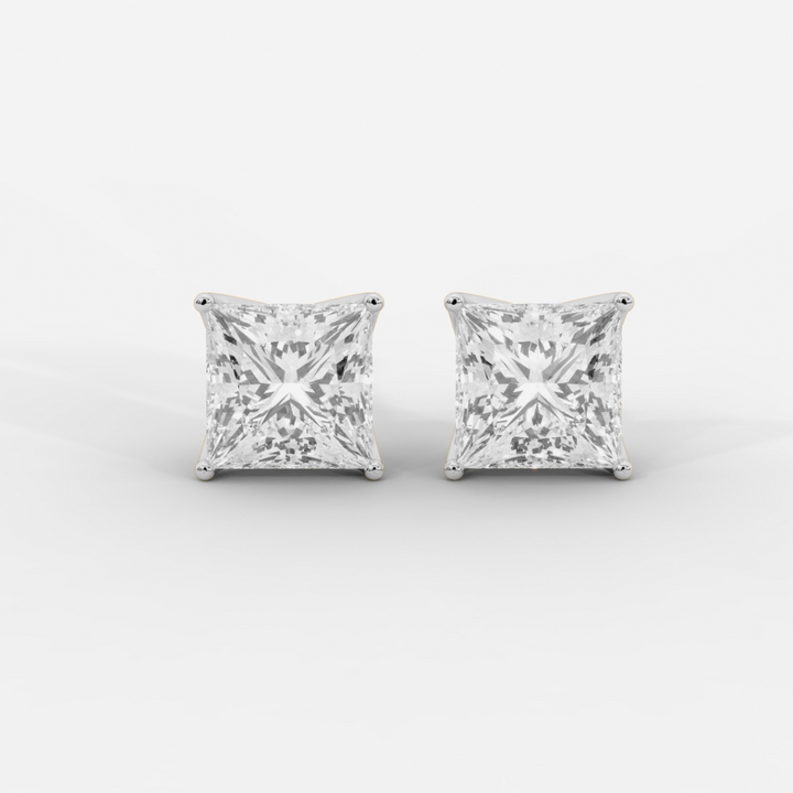Princess Cut Tulip Basket Studs