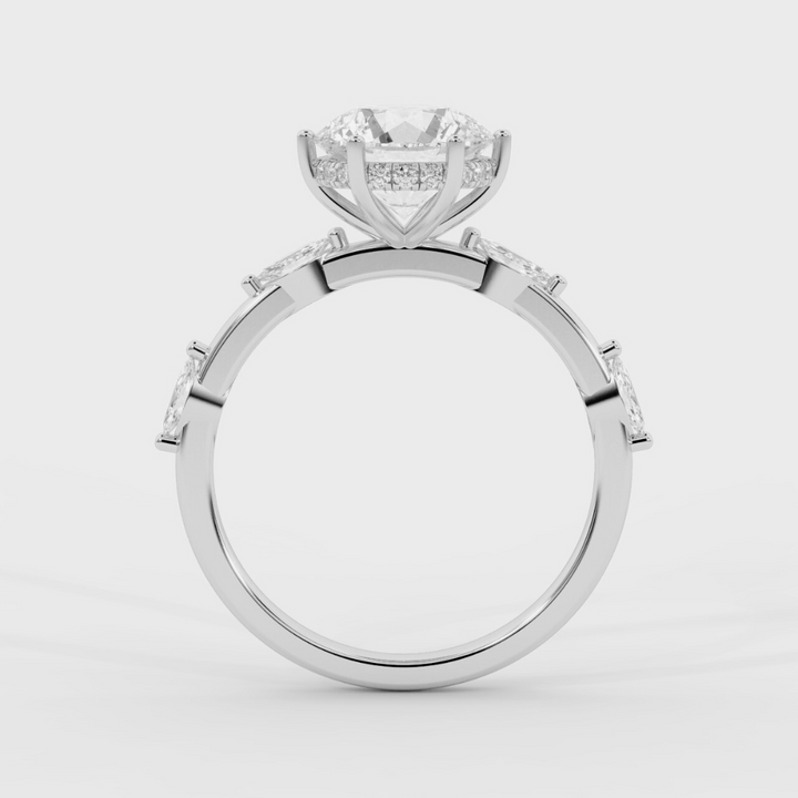 Hidden Halo and Marquise Ring