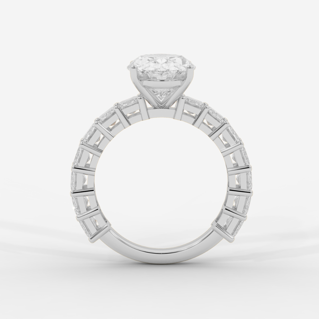 Oval Cut with Emerald Eternity Ring