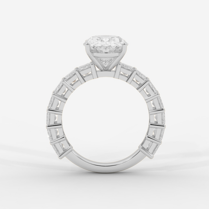Oval Cut with Emerald Eternity Ring