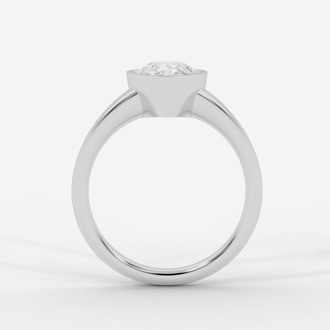 Pear cut in Bezel with Bold Band Ring
