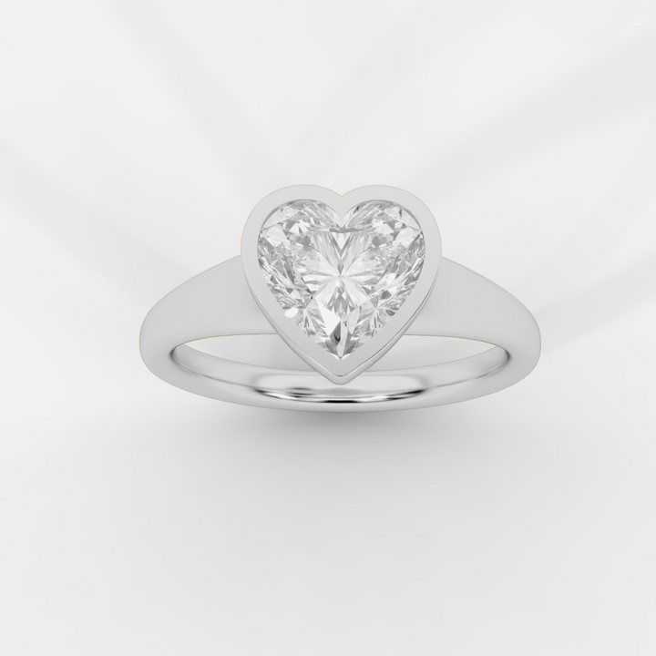 Heart cut in Bezel with Bold Band Ring