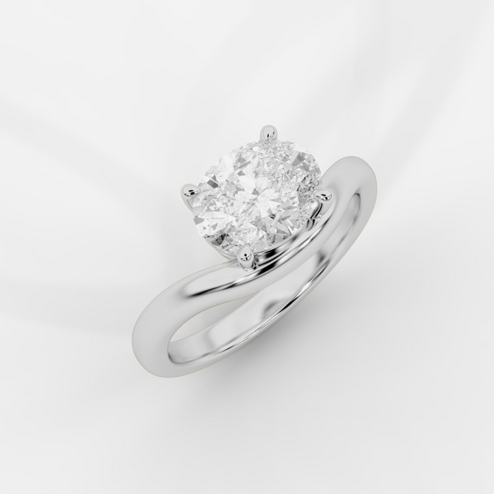 Solitaire Floating Silhouette Oval Ring