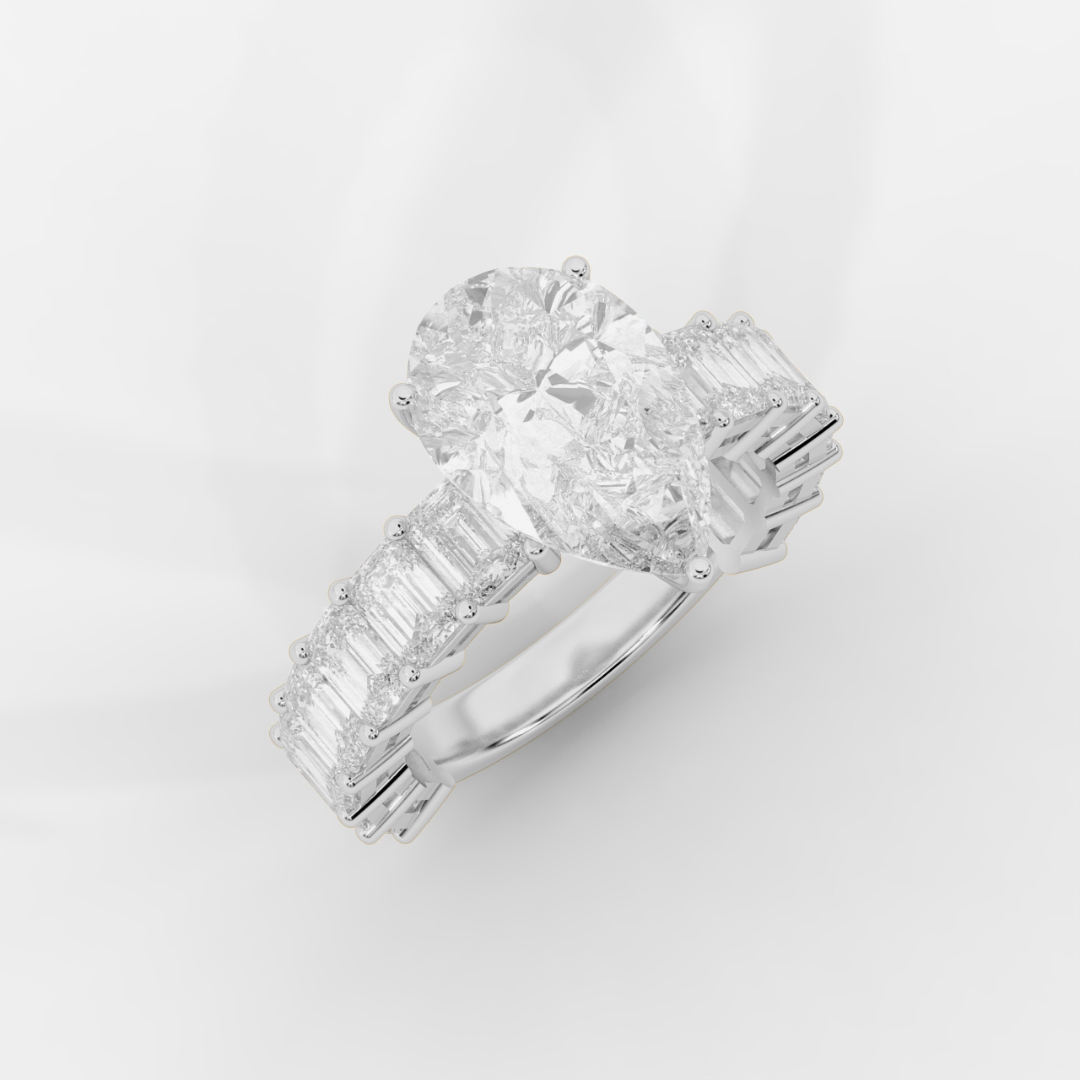 Pear Cut with Emerald Eternity Ring