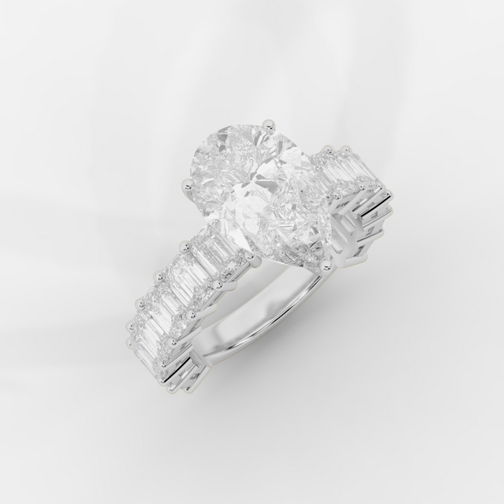 Pear Cut with Emerald Eternity Ring