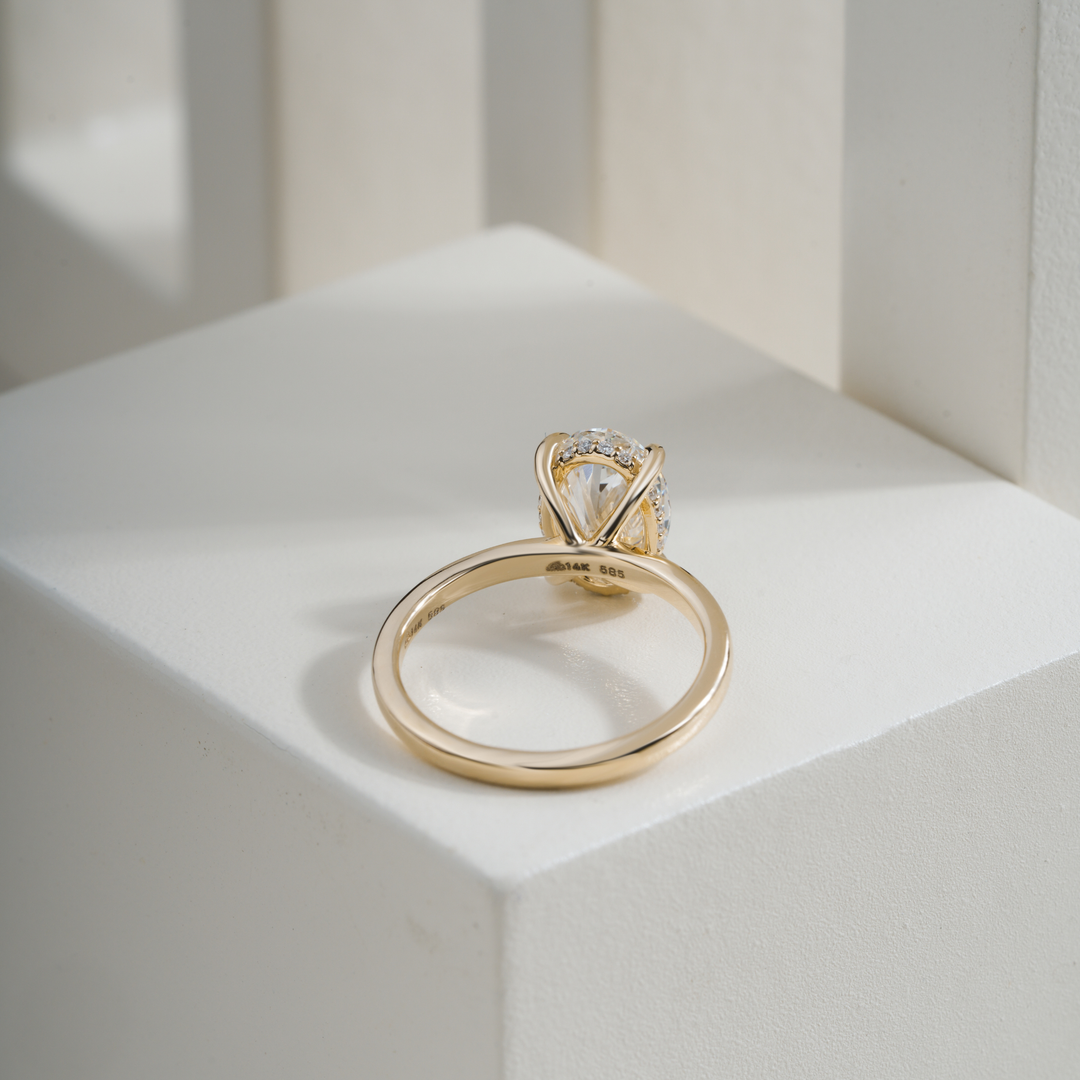 Oval 2.52CT E VVS2 April Hidden Halo Ring
