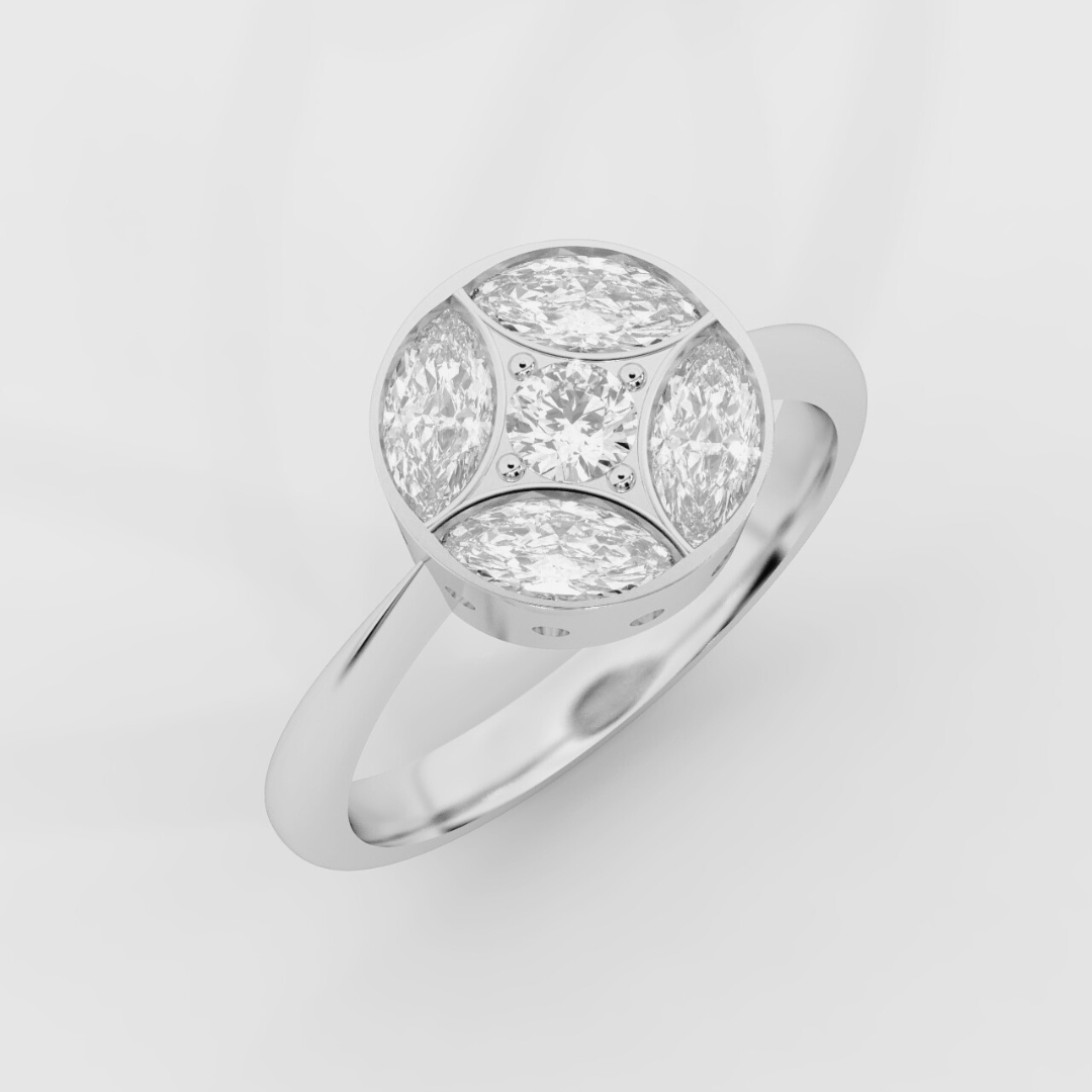 Marquise and Round Ring