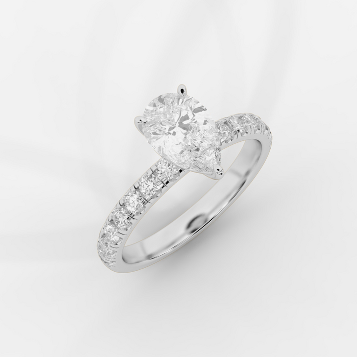 Pear with Pave Ring