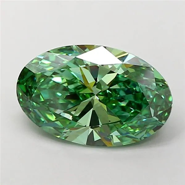 4.00ct Oval Lab Grown Diamond (Colour Fancy Vivid Green, Clarity VS1, IGI Certified)