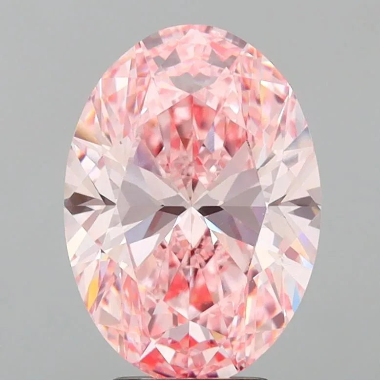 4.01ct Oval Lab Grown Diamond (Colour Fancy Vivid Pink, Clarity VVS2, IGI Certified)