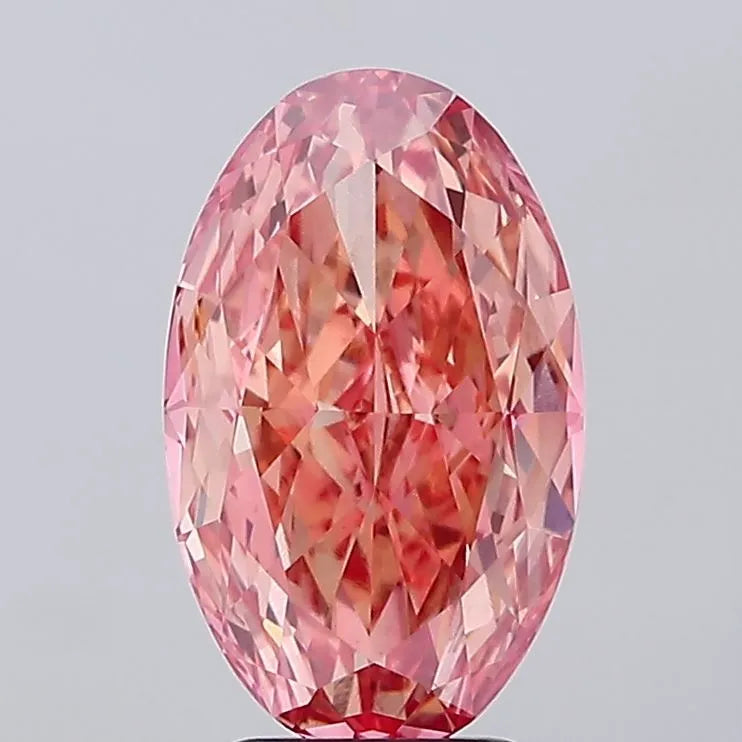 4.23ct Oval Lab Grown Diamond (Colour Fancy Vivid Pink, Clarity VS1, IGI Certified)