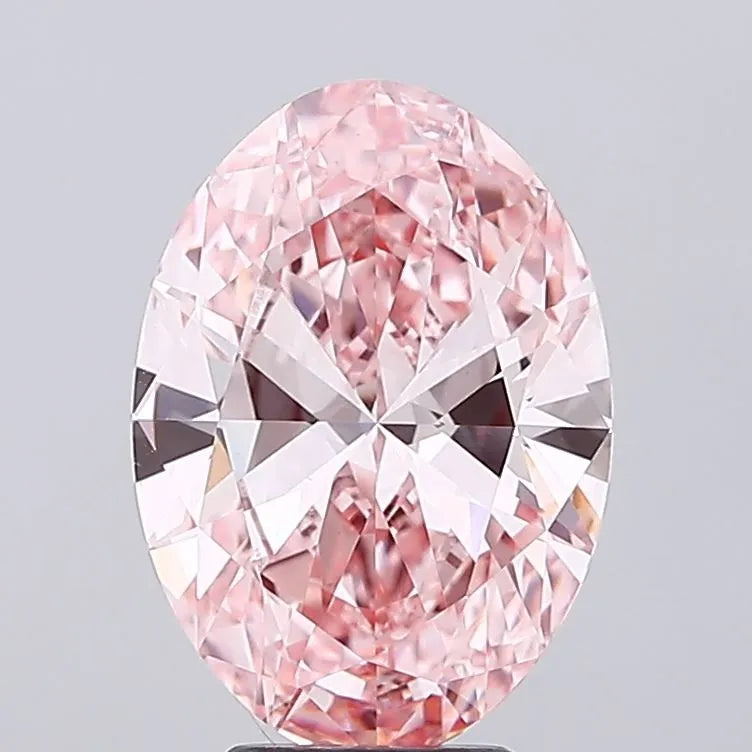 4.50ct Oval Lab Grown Diamond (Colour Fancy Vivid Pink, Clarity VVS2, IGI Certified)