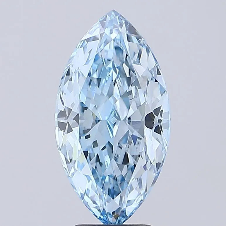 4.87ct Marquise Lab Grown Diamond (Colour Fancy Vivid Blue, Clarity VS1, IGI Certified)