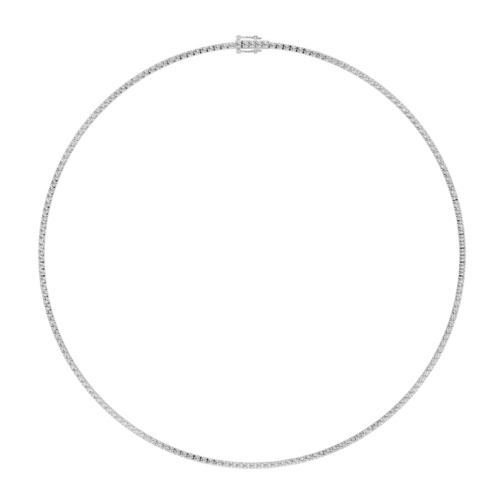 Classic Round Brilliant Diamond Tennis Necklace