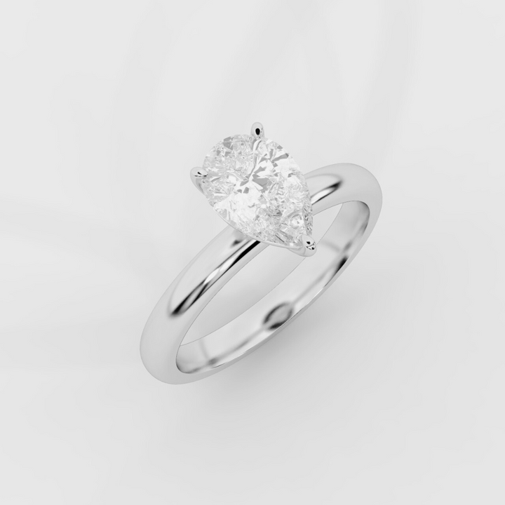 Solitaire Pear Ring