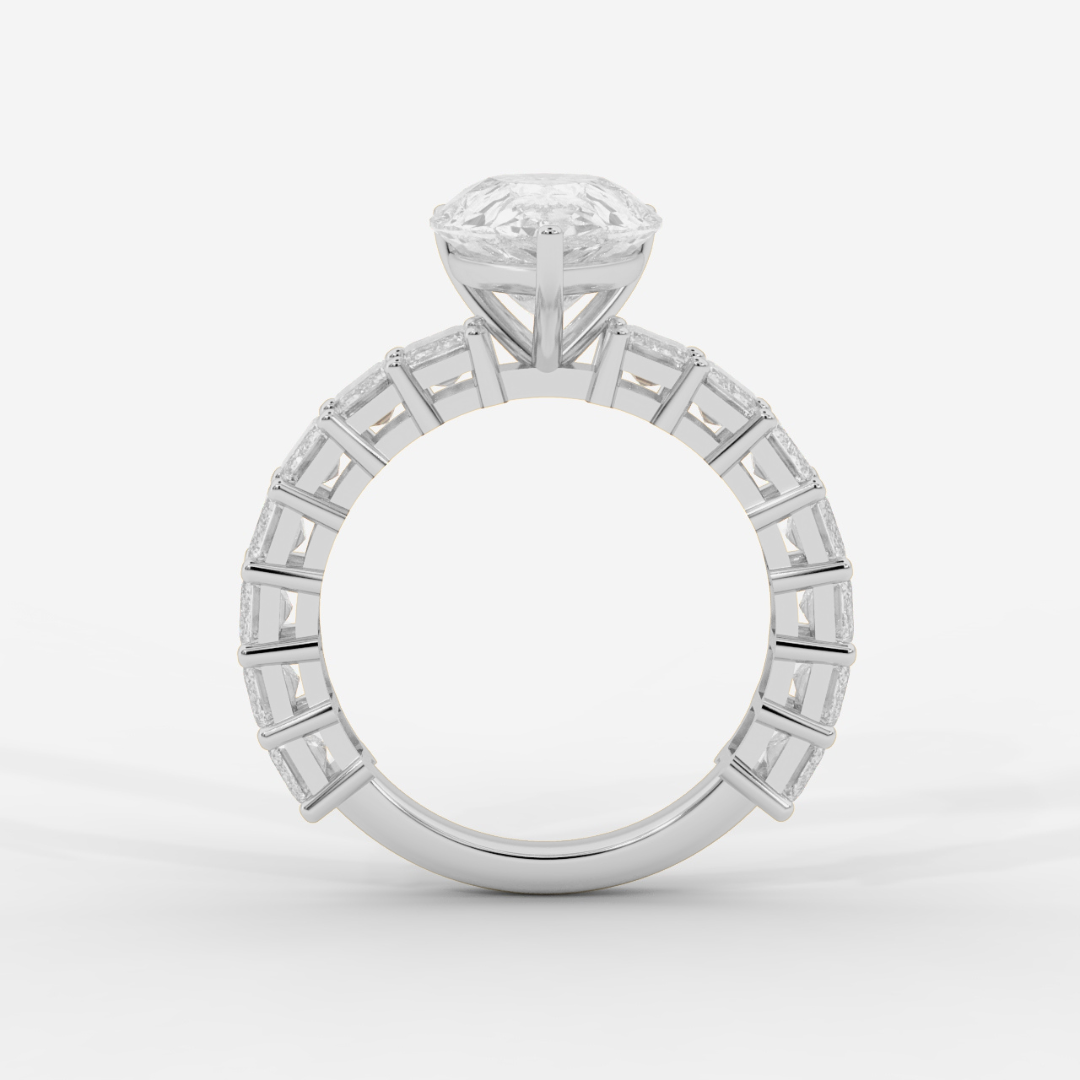 Pear Cut with Emerald Eternity Ring
