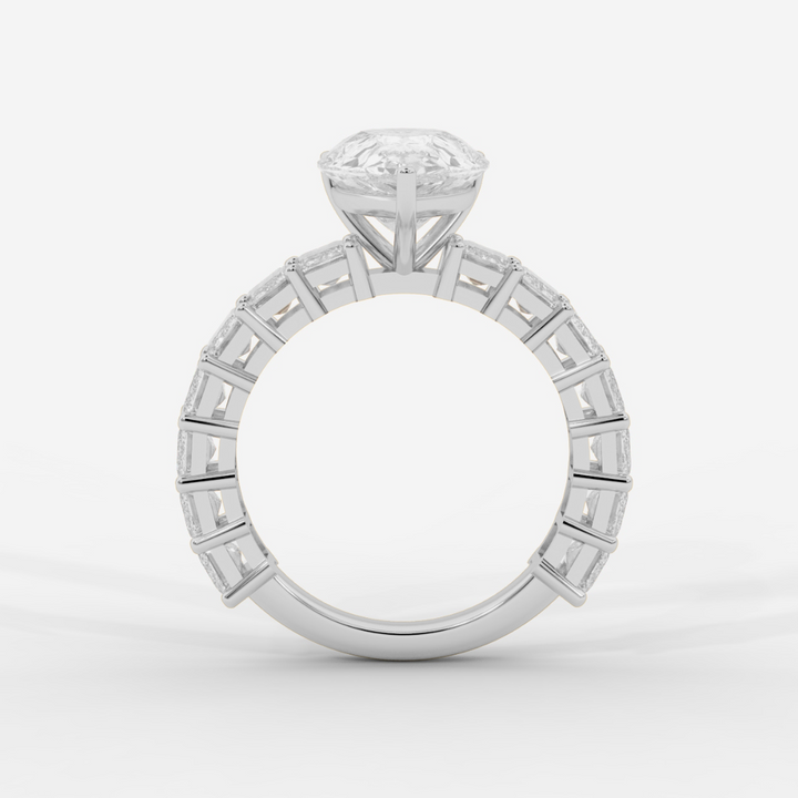 Pear Cut with Emerald Eternity Ring