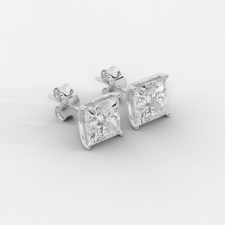 Princess Cut Tulip Basket Studs