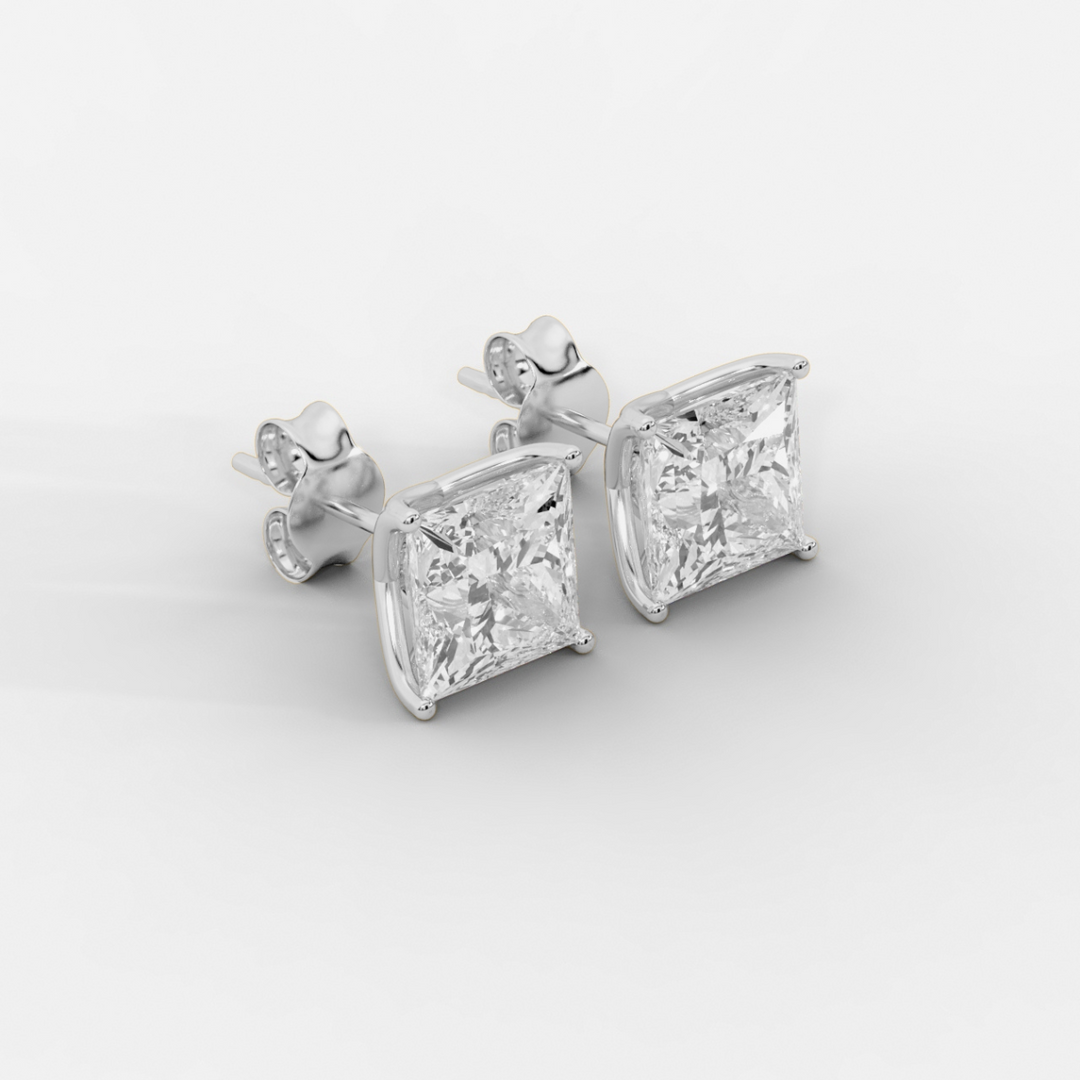 Tulip Basket Princess cut Studs.