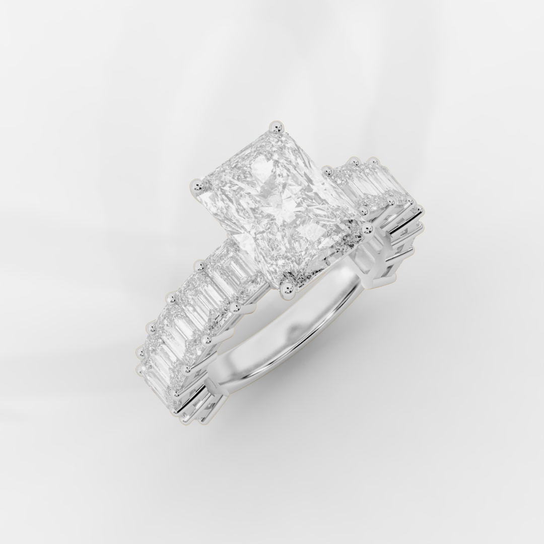 Radiant Cut with Emerald Eternity Ring
