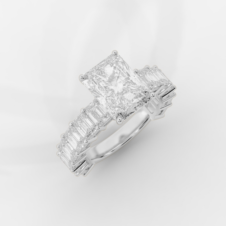 Radiant Cut with Emerald Eternity Ring