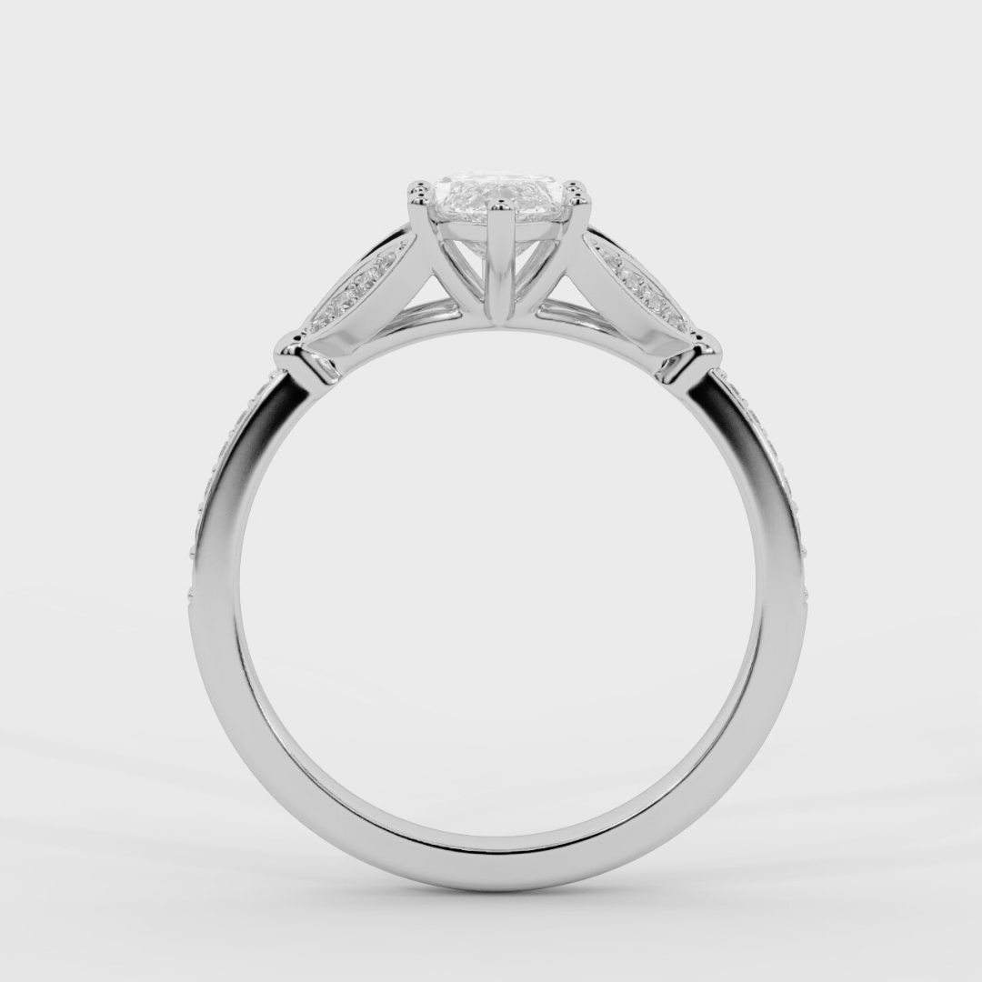 Nature Inspired Marquise and Pave Ring