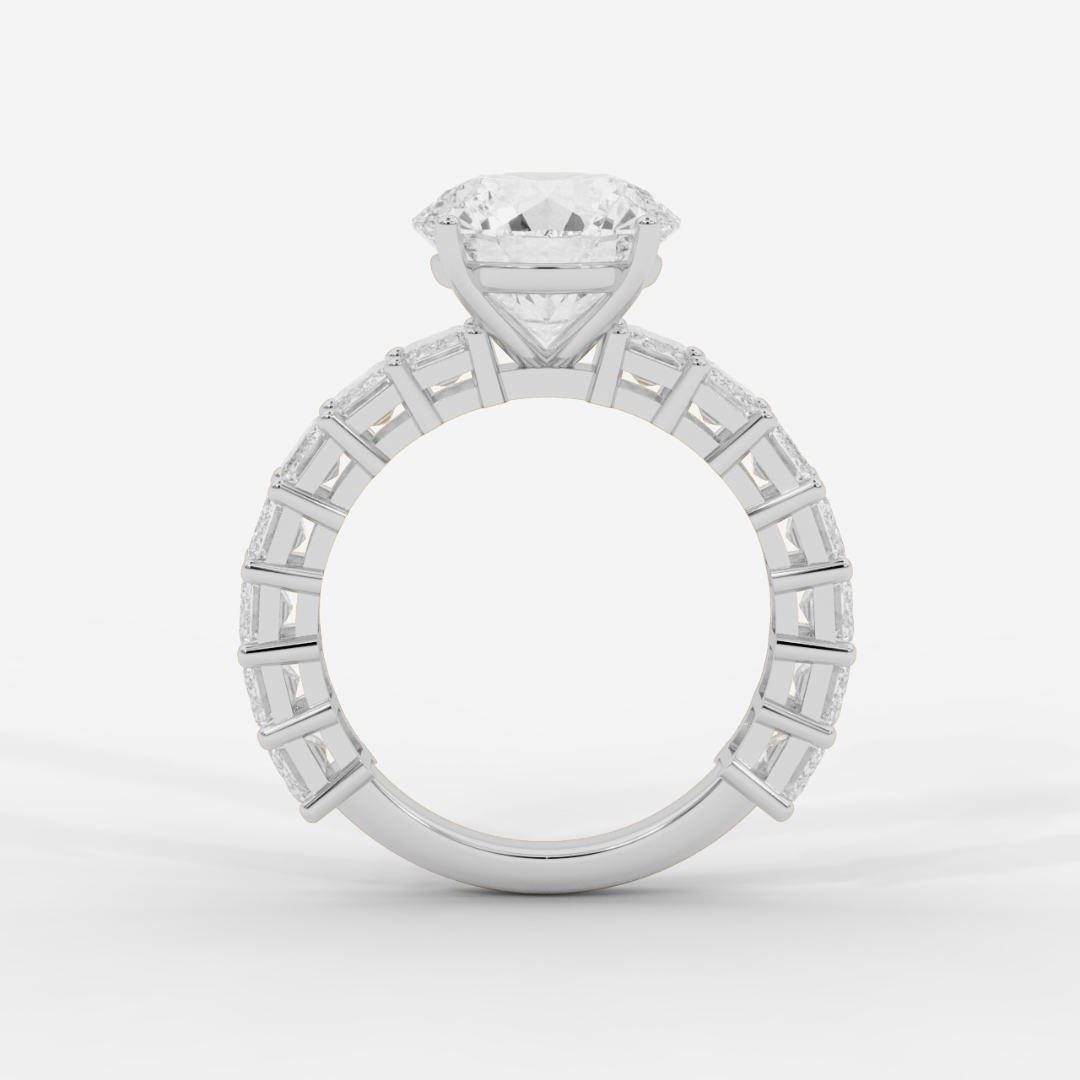 Round Cut with Emerald Eternity Ring