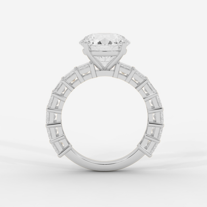 Round Cut with Emerald Eternity Ring