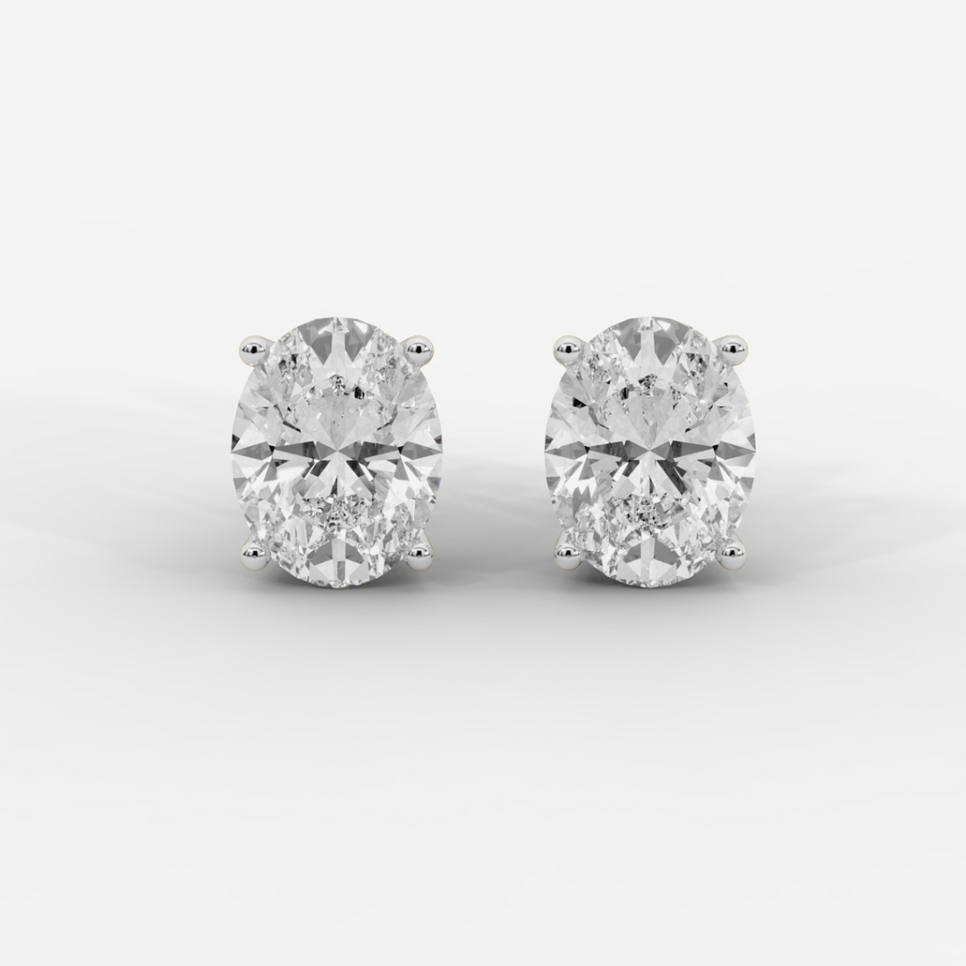 Oval Cut Basket Studs