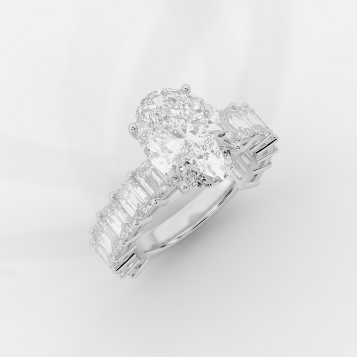 Oval Cut with Emerald Eternity Ring