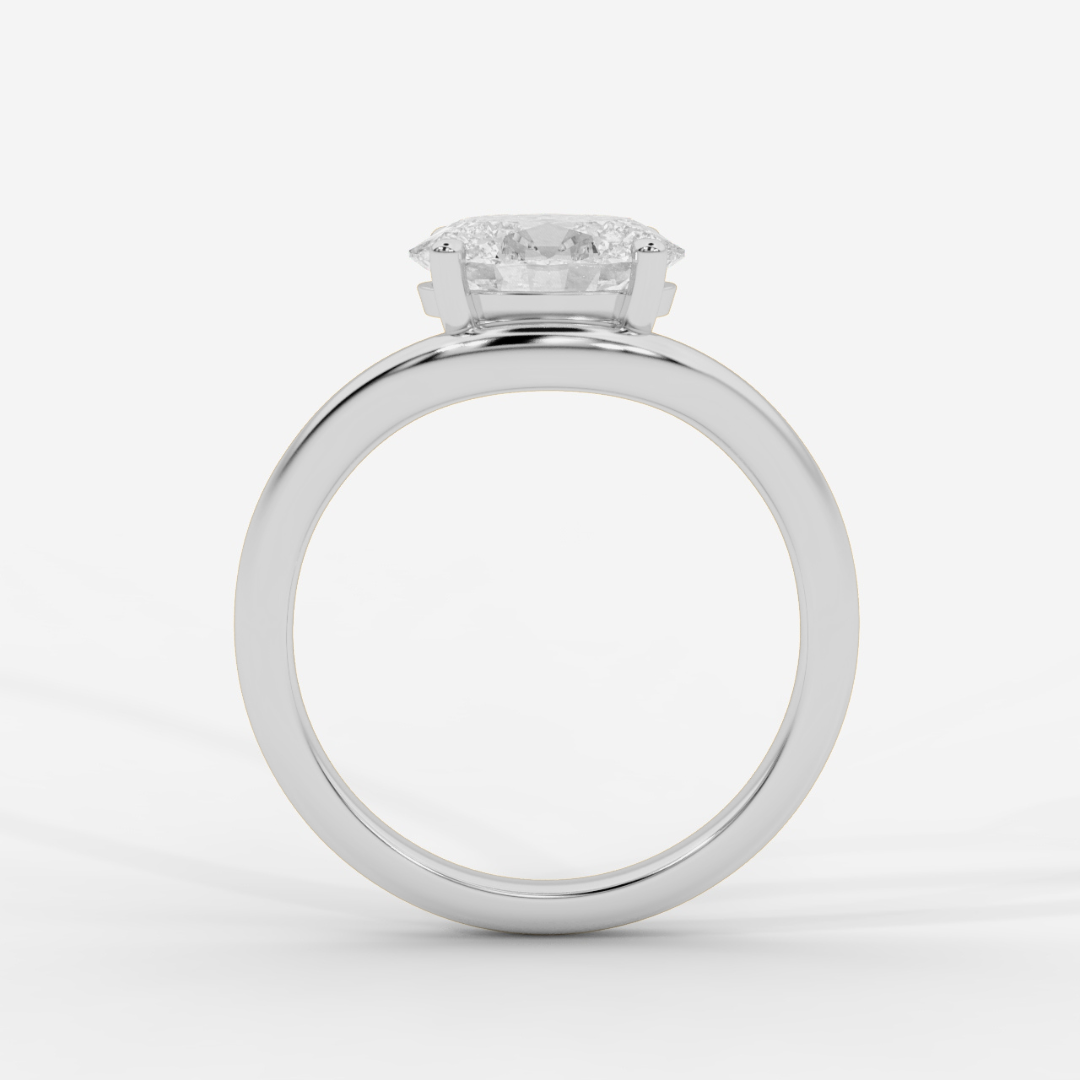 Solitaire Floating Silhouette Oval Ring