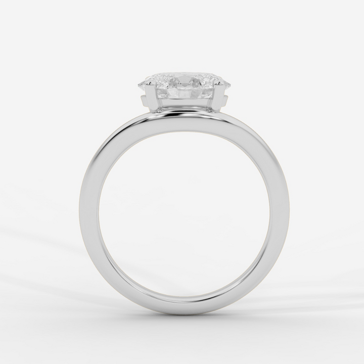 Solitaire Floating Silhouette Oval Ring