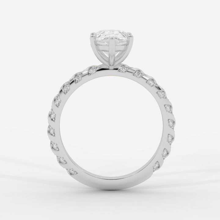 Pear Cut with Twisted Pave Band Ring