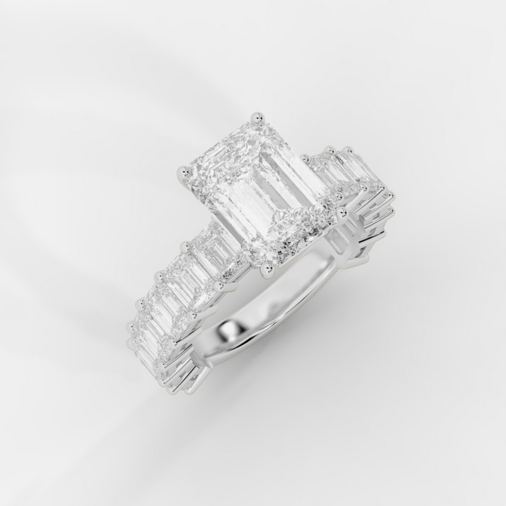 Emerald Cut with Emerald Eternity Ring