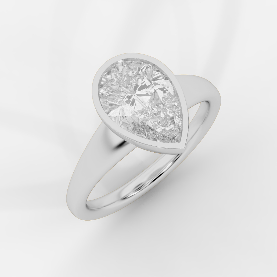 Pear cut in Bezel with Bold Band Ring