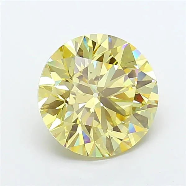 5.00ct Round Lab Grown Diamond (Colour Fancy Intense Yellow, Clarity VS2, Cut ID, IGI Certified)